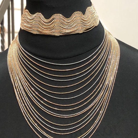 Natasha Choker Necklace Gold, Silver & Rose Gold - Picture 14 of 14